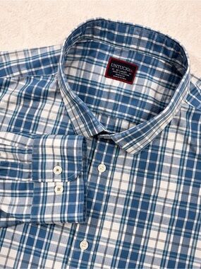 UNTUCKit‎ Men’s 2XL Maxville WF Blue Plaid Wrinkle‑Free Shirt